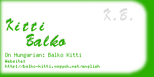 kitti balko business card